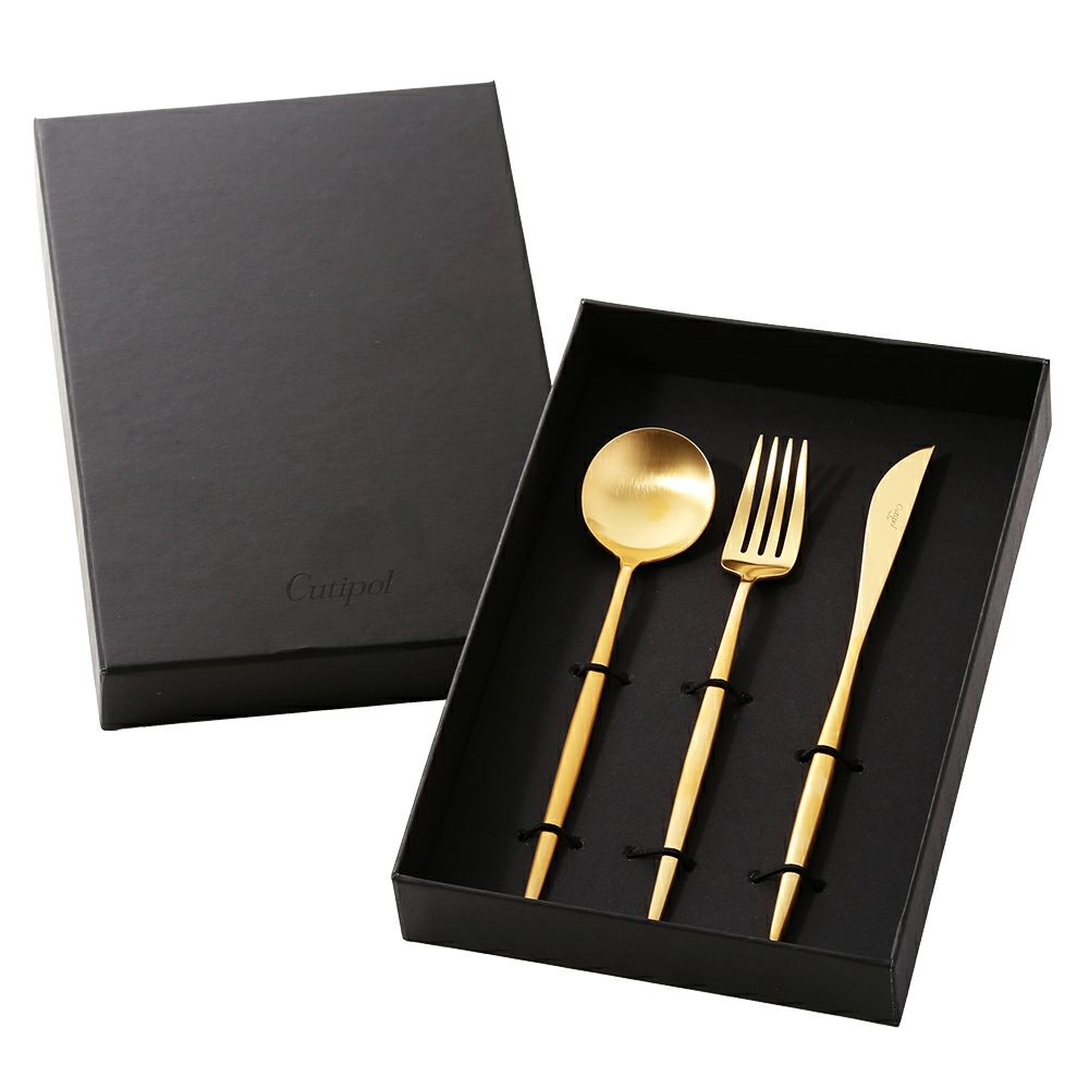 クチポール ムーン MOON MATT GOLD ゴールド テーブル3点セット マット仕上げ 【ブランドボックス付】