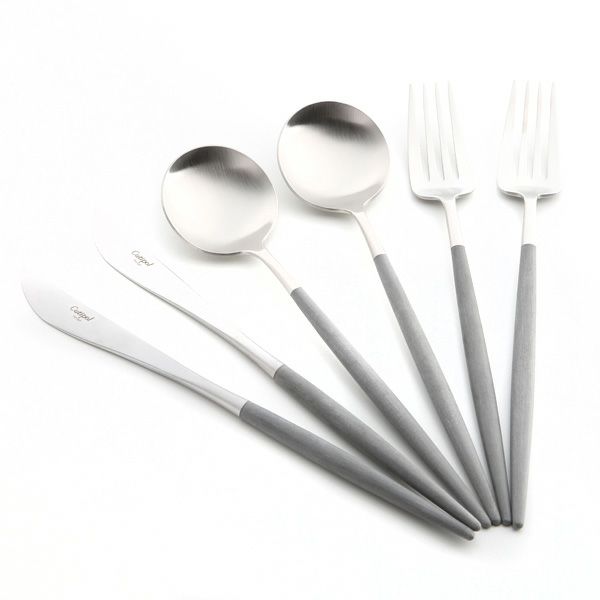 クチポール ゴア GOA グレー／シルバー テーブル6点セット マット仕上げ 【ブランドボックス付】