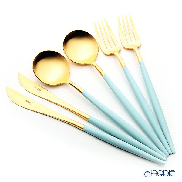 クチポール ゴア GOA ターコイズ／ゴールド テーブル6点セット マット仕上げ 【ブランドボックス付】