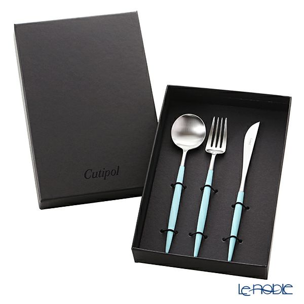 クチポール ゴア GOA ターコイズ／シルバー テーブル3点セット マット仕上げ 【ブランドボックス付】