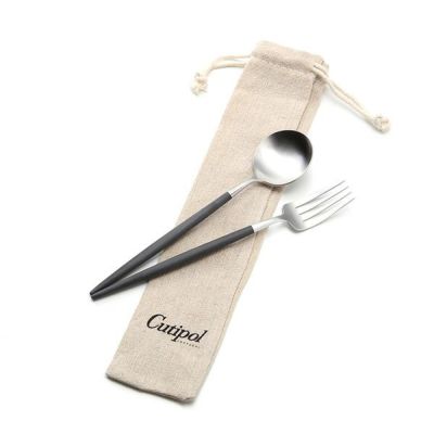 クチポール ゴア GOA ブラック／シルバー デザートスプーン＆デザート