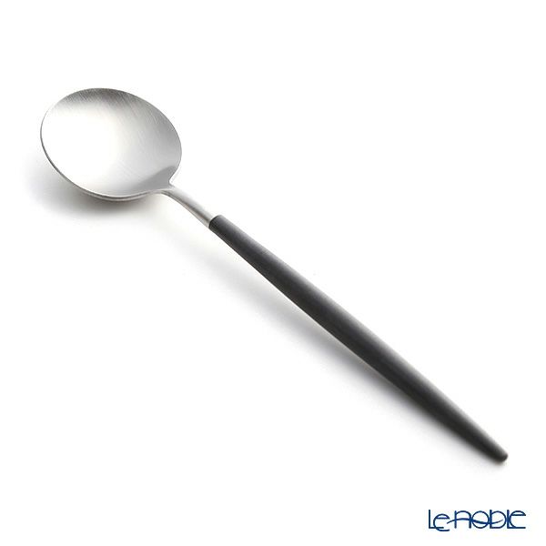 クチポール ゴア GOA ブラック／シルバー デザートスプーン＆デザートフォーク＆デザートナイフ 3点セット マット仕上げ【ロゴ入リネン袋付】