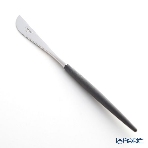 クチポール ゴア GOA ブラック／シルバー デザートスプーン＆デザートフォーク＆デザートナイフ 6点セット マット仕上げ【ロゴ入リネン袋付】