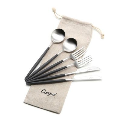 クチポール ゴア GOA ブラック／シルバー デザートスプーン＆デザート