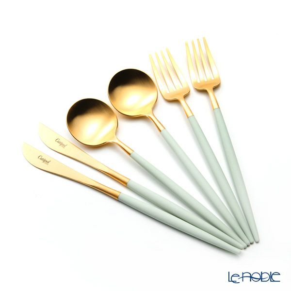 クチポール ゴア GOA セラドン／ゴールド デザート6点セット マット仕上げ 【ブランドボックス付】