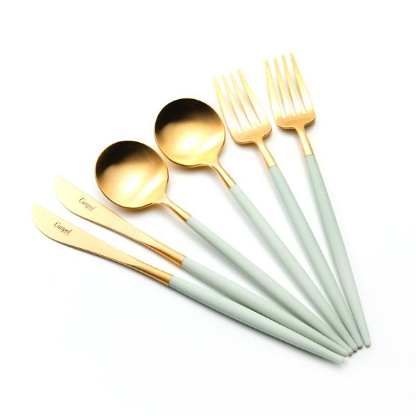 クチポール ゴア GOA セラドン／ゴールド デザート6点セット マット