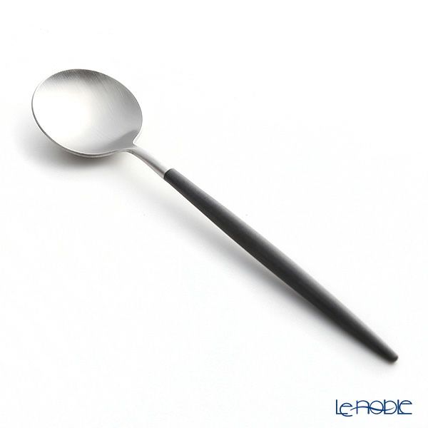 クチポール ゴア GOA ブラック／シルバー マット仕上げ デザートスプーン＆フォーク＆ナイフ＆カトラリーレスト 8点セット【ブランドボックス付】