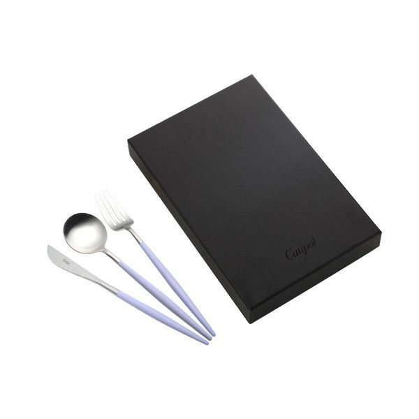 クチポール ゴア GOA バイオレット／シルバー テーブル3点セット マット仕上げ 【ブランドボックス付】