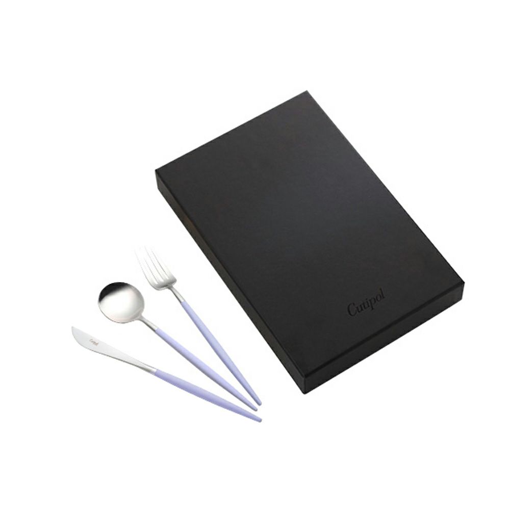 クチポール ゴア GOA バイオレット／シルバー デザート3点セット マット仕上げ 【ブランドボックス付】