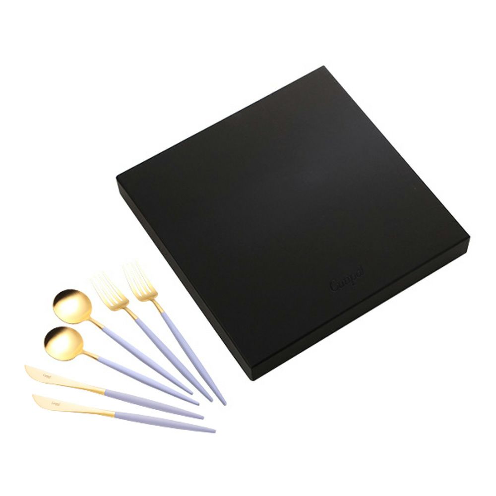 クチポール ゴア GOA バイオレット／ゴールド デザート6点セット マット仕上げ 【ブランドボックス付】