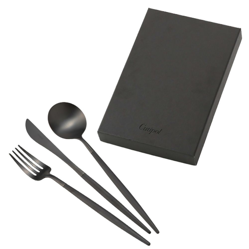 クチポール ゴア GOA ブラック／ブラック テーブル3点セット マット仕上げ 【ブランドボックス付】