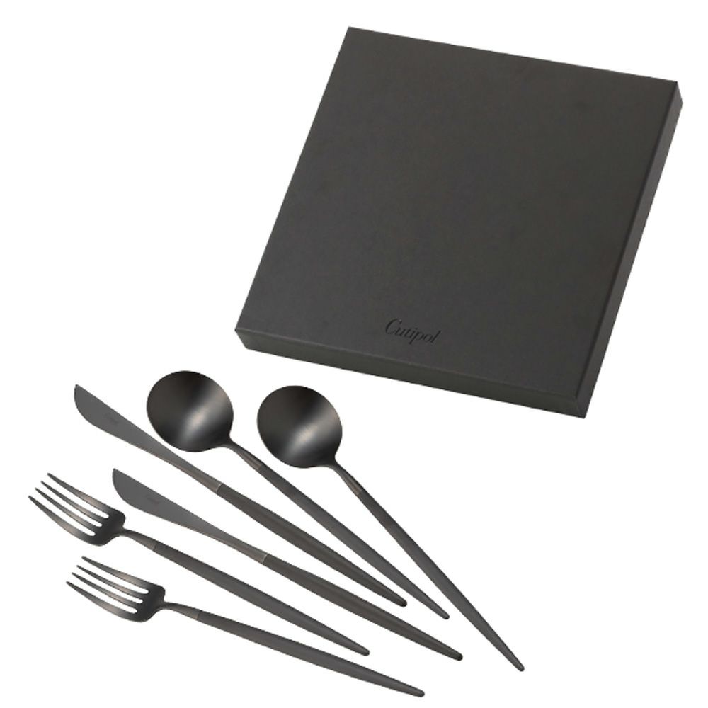 クチポール ゴア GOA ブラック／ブラック デザート6点セット マット仕上げ 【ブランドボックス付】