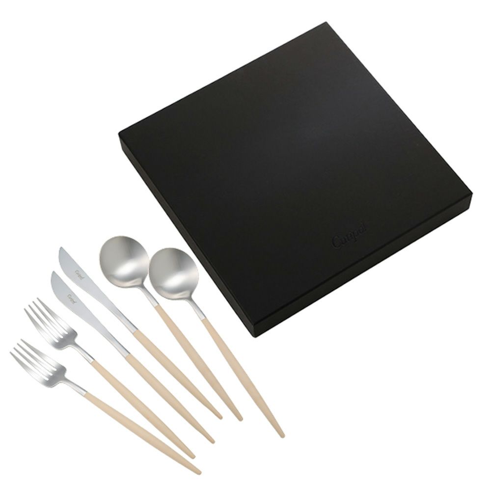 クチポール ゴア GOA アイボリー／シルバー テーブル6点セット マット仕上げ 【ブランドボックス付】