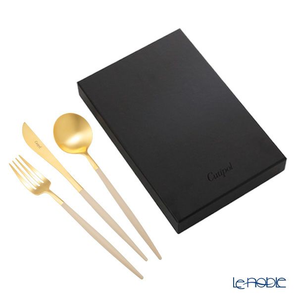 クチポール ゴア GOA アイボリー／ゴールド テーブル3点セット マット仕上げ 【ブランドボックス付】