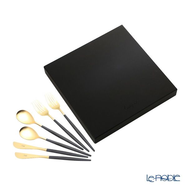 クチポール ミオ MIO ブラック／ゴールド テーブル6点セット マット仕上げ 【ブランドボックス付】