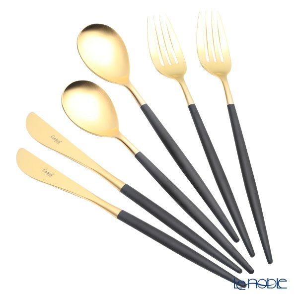 クチポール ミオ MIO ブラック／ゴールド テーブル6点セット マット仕上げ 【ブランドボックス付】