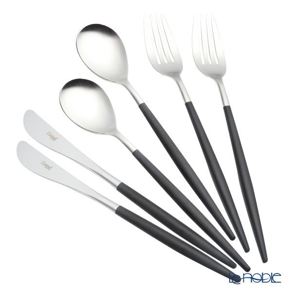 クチポール ミオ MIO ブラック／シルバー テーブル6点セット マット仕上げ 【ブランドボックス付】