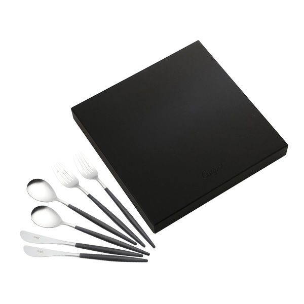 クチポール ミオ MIO ブラック／シルバー テーブル6点セット マット仕上げ 【ブランドボックス付】