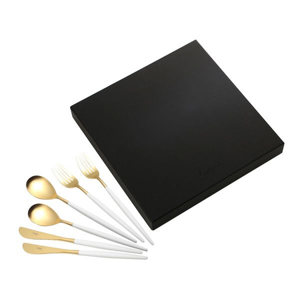 クチポール ミオ MIO ホワイト／ゴールド テーブル6点セット マット仕上げ 【ブランドボックス付】