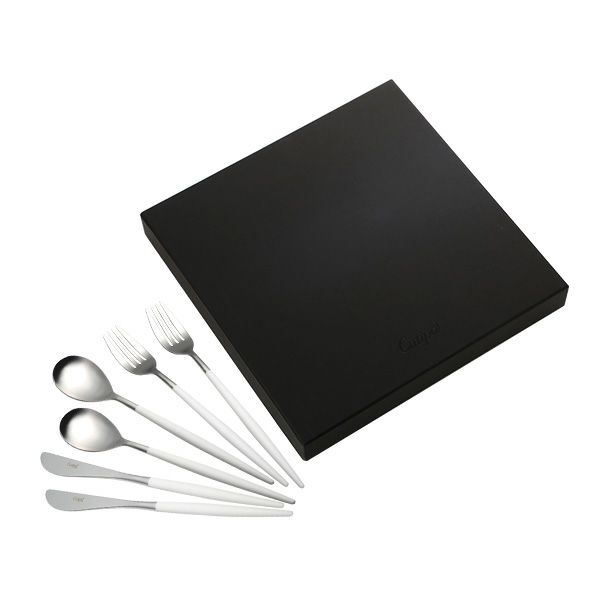 クチポール ミオ MIO ホワイト／シルバー テーブル6点セット マット仕上げ 【ブランドボックス付】