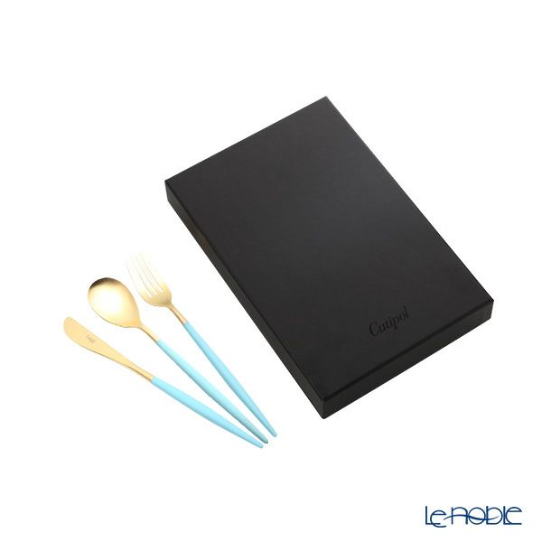 クチポール ミオ MIO ターコイズ／ゴールド テーブル3点セット マット仕上げ 【ブランドボックス付】