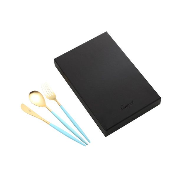 クチポール ミオ MIO ターコイズ／ゴールド テーブル3点セット マット仕上げ 【ブランドボックス付】