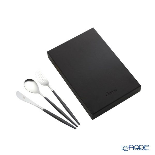 クチポール ミオ MIO ブラック／シルバー テーブル3点セット マット仕上げ 【ブランドボックス付】