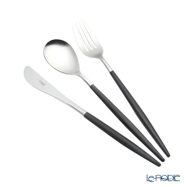 クチポール ミオ MIO ブラック／シルバー テーブル3点セット マット仕上げ 【ブランドボックス付】