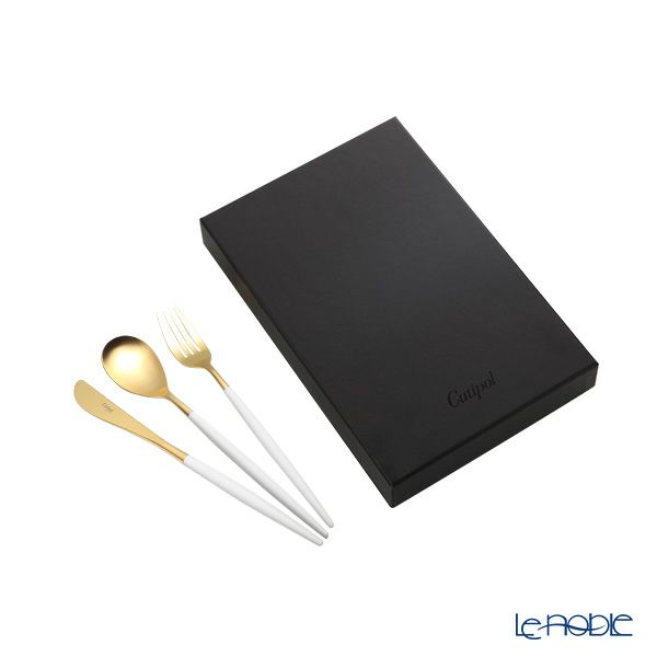 クチポール ミオ MIO ホワイト／ゴールド テーブル3点セット マット仕上げ 【ブランドボックス付】