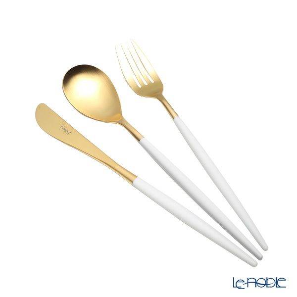 クチポール ミオ MIO ホワイト／ゴールド テーブル3点セット マット仕上げ 【ブランドボックス付】