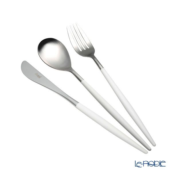 クチポール ミオ MIO ホワイト／シルバー テーブル3点セット マット仕上げ 【ブランドボックス付】