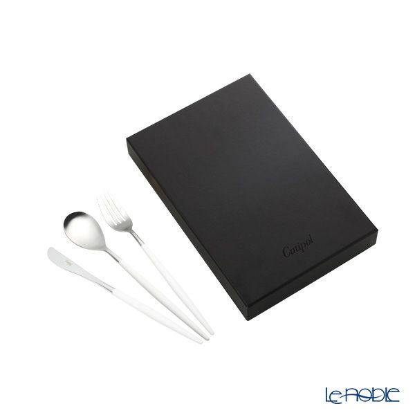 クチポール ミオ MIO ホワイト／シルバー デザート3点セット マット仕上げ 【ブランドボックス付】