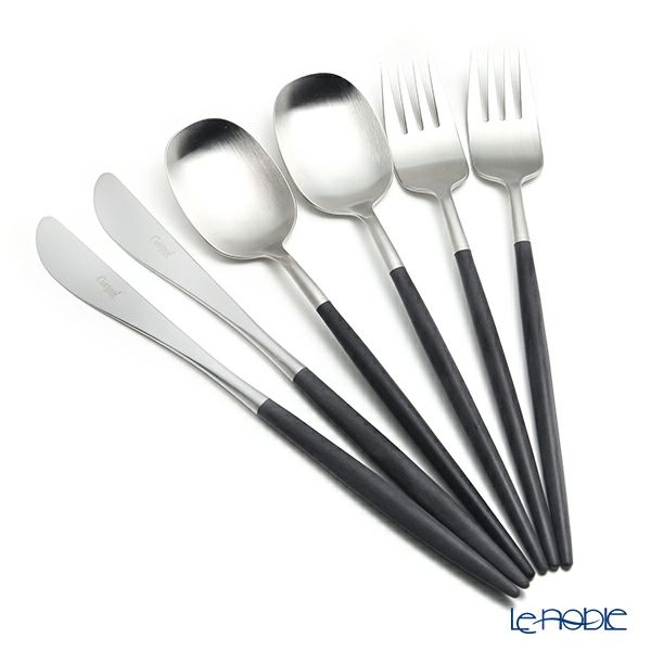 クチポール ナウ NAU ブラック／シルバー テーブル6点セット マット仕上げ【ブランドボックス付】