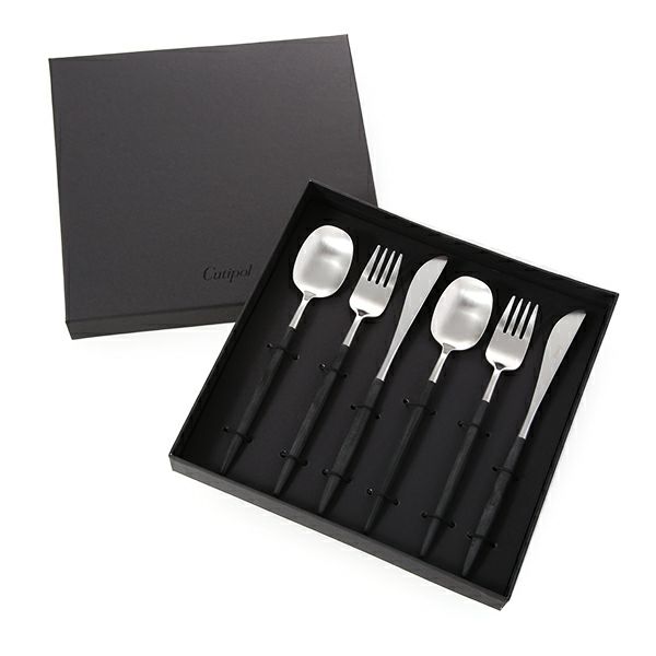 クチポール ナウ NAU ブラック／シルバー テーブル6点セット マット仕上げ【ブランドボックス付】