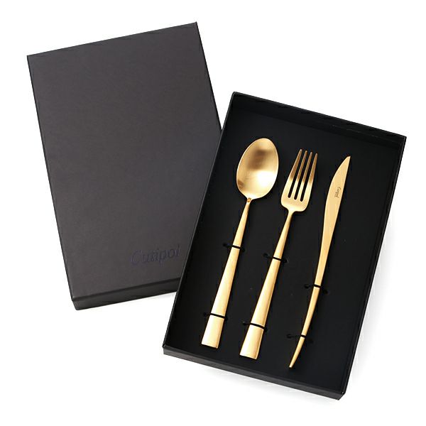 クチポール デュナ DUNA マットゴールド テーブル3点セット マット仕上げ 【ブランドボックス付】