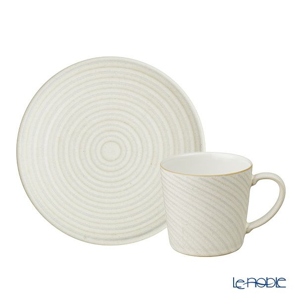 Denby デンビー インプレッション 2点セット ラージマグ 400ml ＆ プレート 17cm クリームアクセント