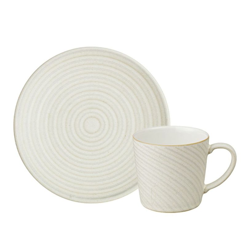 Denby デンビー インプレッション 2点セット ラージマグ 400ml ＆ プレート 17cm クリームアクセント