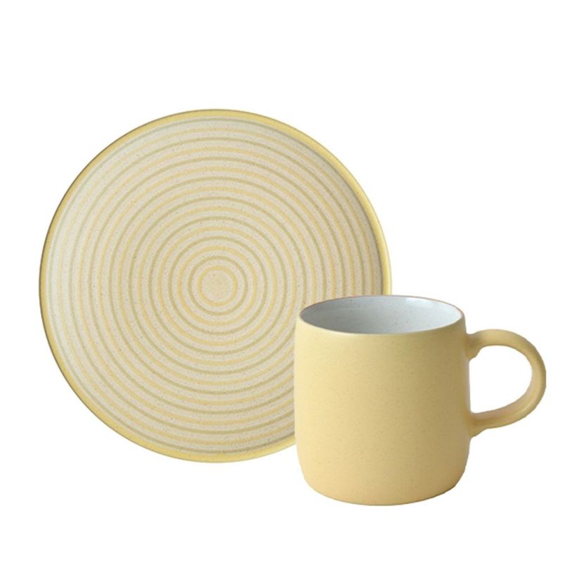 Denby デンビー インプレッション 2点セット スモールマグ 300ml ＆ プレート 17cm マスタードアクセント