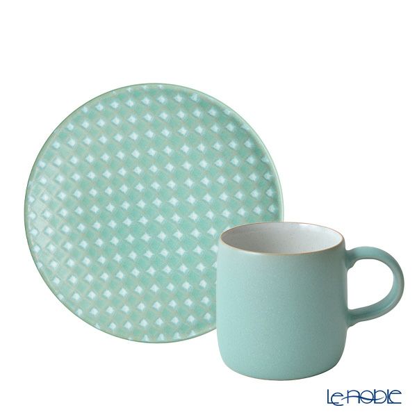 Denby デンビー インプレッション 2点セット スモールマグ 300ml ＆ プレート 17cm ミントアクセント