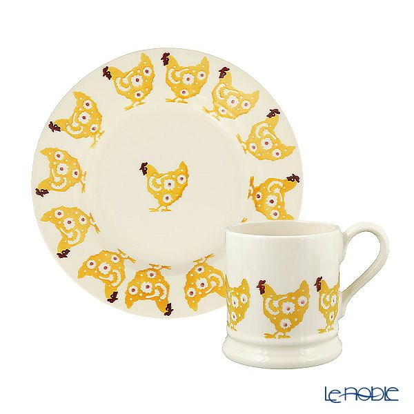 エマ・ブリッジウォーター イエローヘン／黄色いめんどり マグカップ＆ プレート 21cm セット 23SS