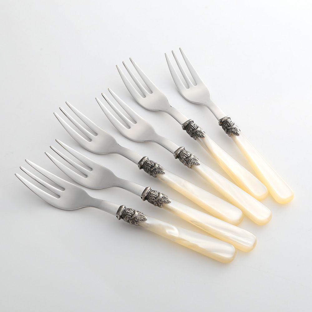 エメ ナポレオン ケーキフォーク アイボリー 6本セット