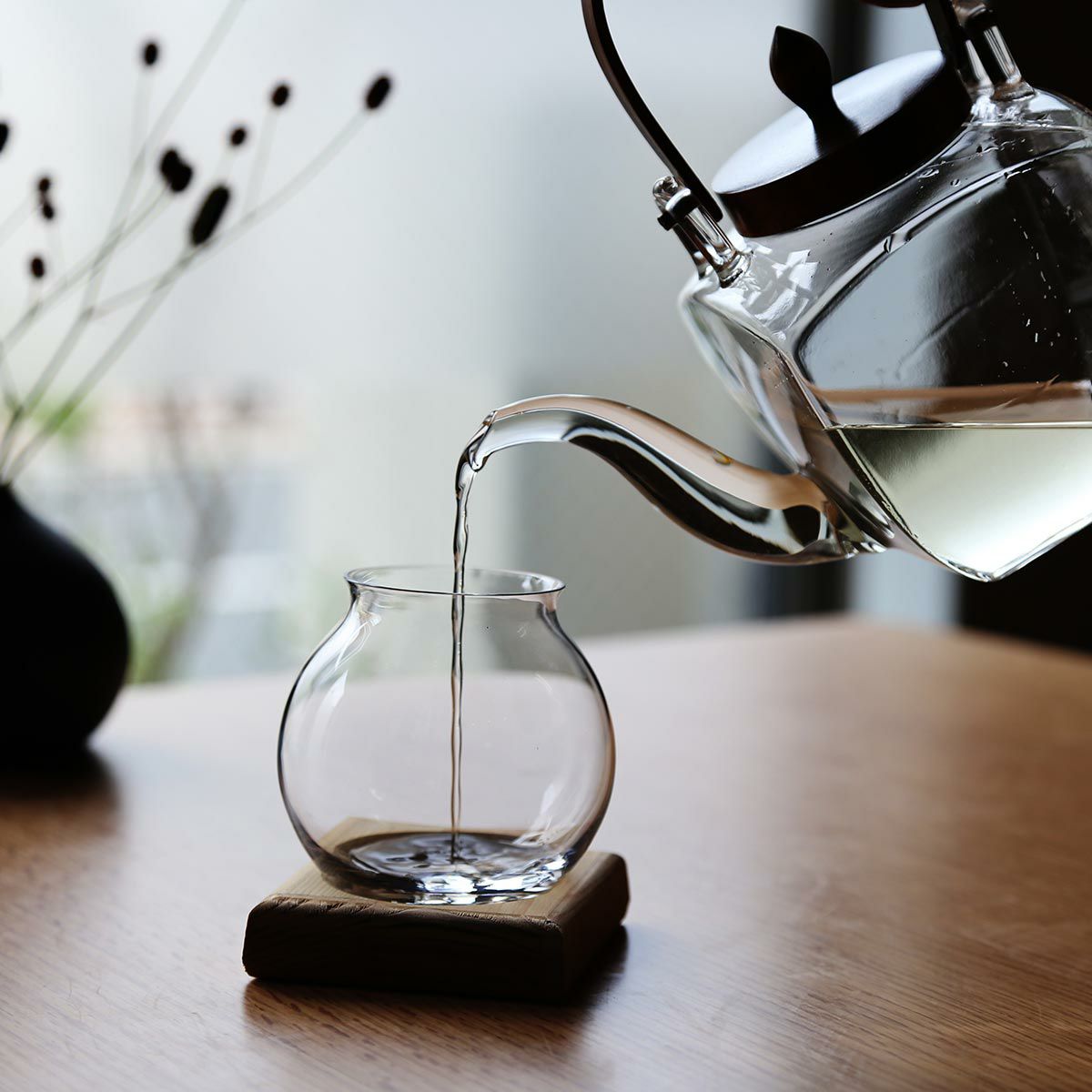 GLASSBACCA（グラスバッカ） 酒器 天頂（てんちょう） by Philippe Jamesse フィリップ・ジャムス ガラス製 木製台座付 200ml ペア