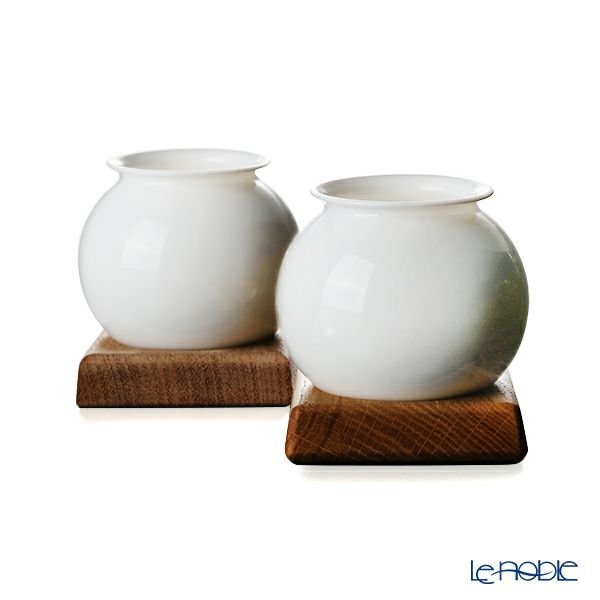 GLASSBACCA（グラスバッカ） 酒器 天頂（てんちょう） by Philippe Jamesse フィリップ・ジャムス 磁器製 木製台座付 200ml ペア