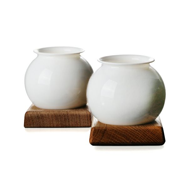 GLASSBACCA（グラスバッカ） 酒器 天頂（てんちょう） by Philippe Jamesse フィリップ・ジャムス 磁器製 木製台座付 200ml ペア