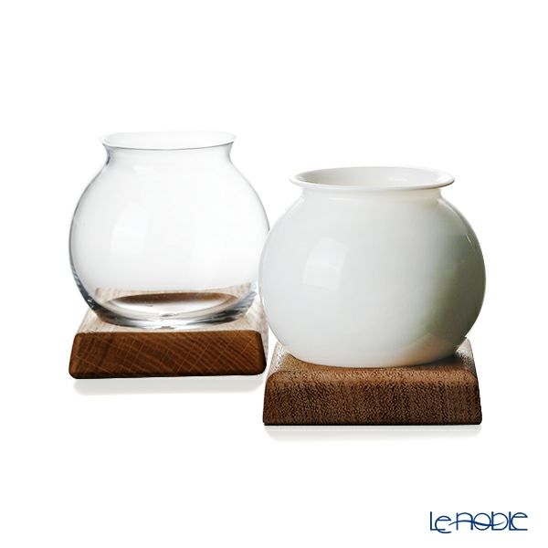 GLASSBACCA（グラスバッカ） 酒器 天頂（てんちょう） by Philippe Jamesse フィリップ・ジャムス ガラス製 ＆ 磁器製 木製台座付 200ml ペア