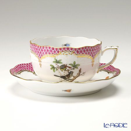 ヘレンド ロスチャイルドバード（ピンク・ブルー） 00724-0-00 ティーカップ＆ソーサー 200ml ペア