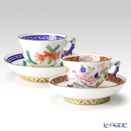 ヘレンド (HEREND) シノワズリ（中国趣味）上海 SH・ポワッソン PO 03371-0-21 マンダリン スモールカップ＆ソーサー 2客セット