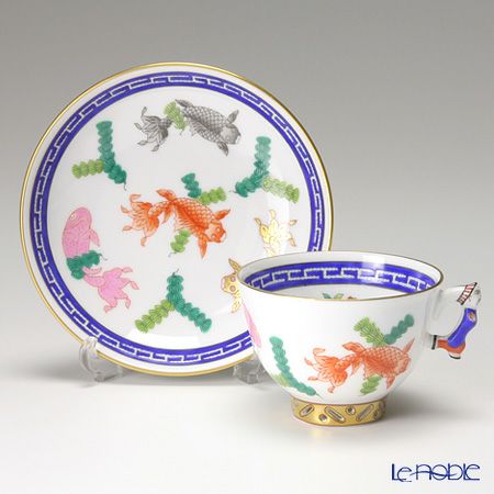 ヘレンド シノワズリ（中国趣味）上海 SH・ポワッソン PO 03371-0-21 マンダリン スモールカップ＆ソーサー 2客セット