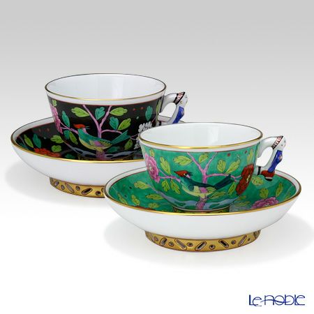 ヘレンド シノワズリ（中国趣味） マカオ（MAC・MACV） 03371-0-21／3371 マンダリン スモールカップ＆ソーサー 2客セット