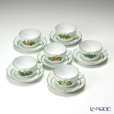 ヘレンド ベリーアラカルト BACシリーズ ティーカップ＆ソーサー 200ml 6客セット